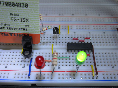 Slotted Opto Switch on Breadboard