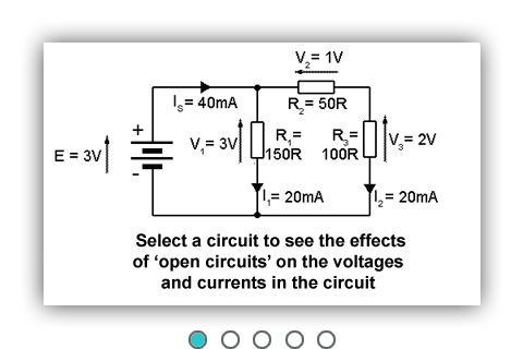 Voltage and current coditions in a working circuit example