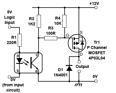P Channel High Side Switch Circuit
