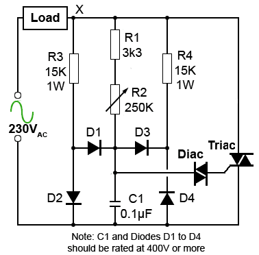 Circuit for eliminating hysteresis in triac dimmers