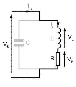 LR branch of a parallel LCR circuit