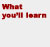What You´ll Learn Logo small