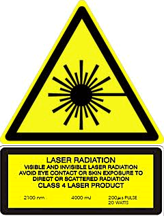 Typical Laser warning stickers